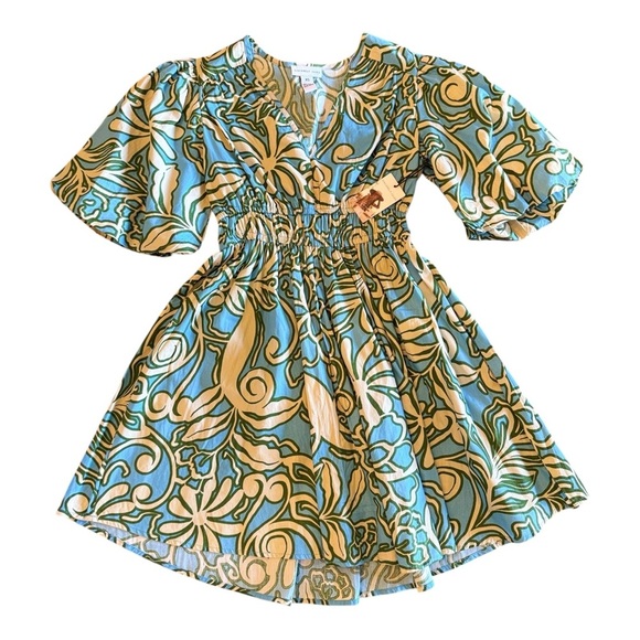 NWT Sincerely Jules Fit & Flare Mini Dress XS Puff‎ Sleeve Floral Peasant Boho - Picture 1 of 12